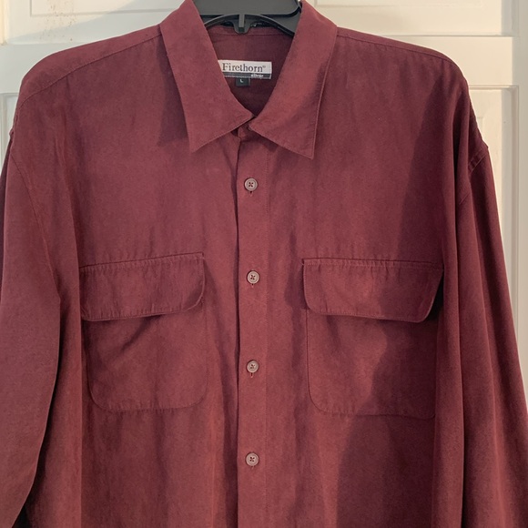 Firethorn Burgundy Button Up Shirt EUC - Picture 1 of 8